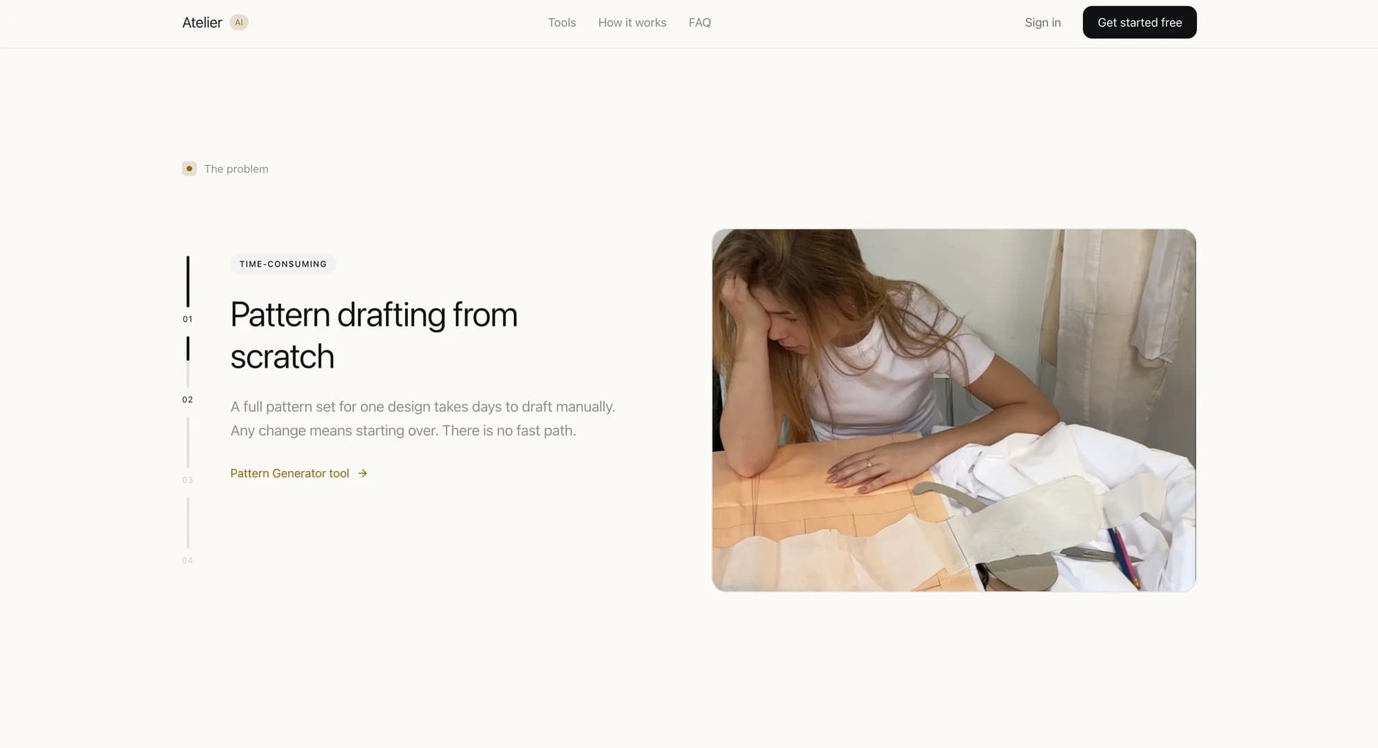 Atelier — drafting patterns from scratch, solved by the Pattern Generator