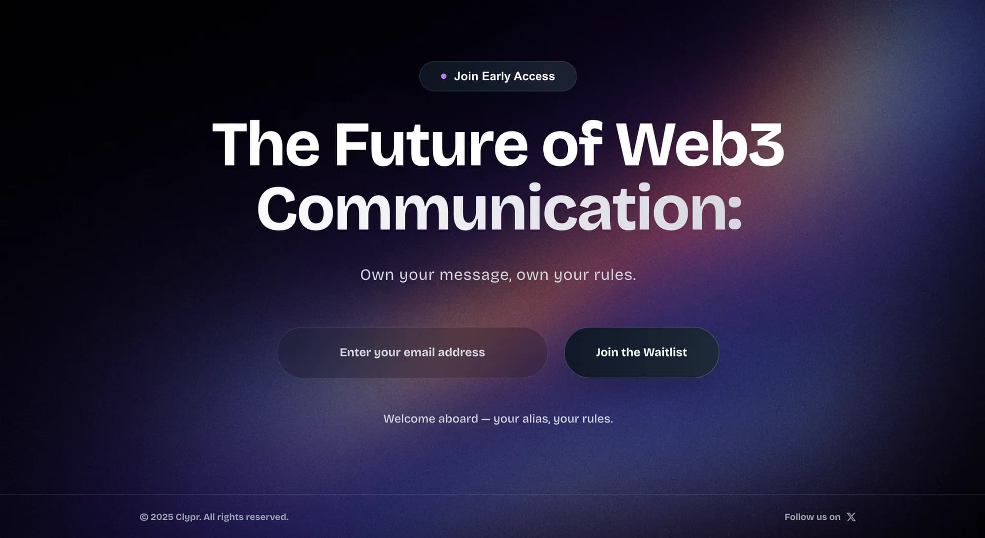 Clypr waitlist — “The Future of Web3 Communication”